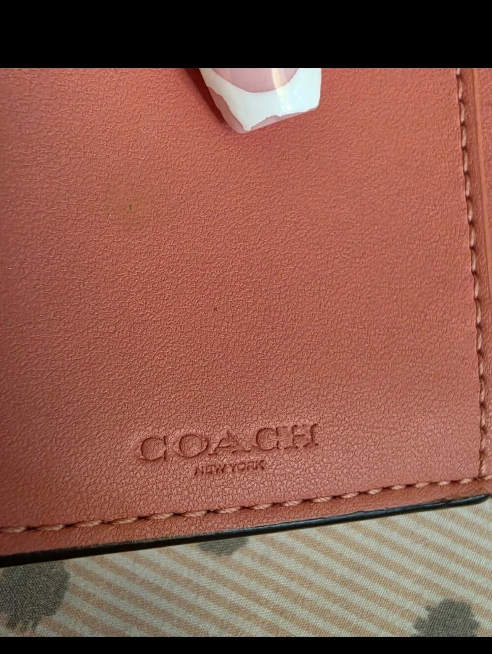 Coach Pink Leather Small Wallet with Gold 'C' Logo